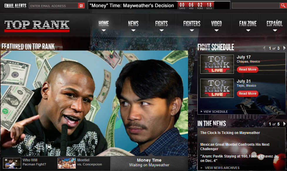 Top Rank Pacquiao - Mayweather Countdown