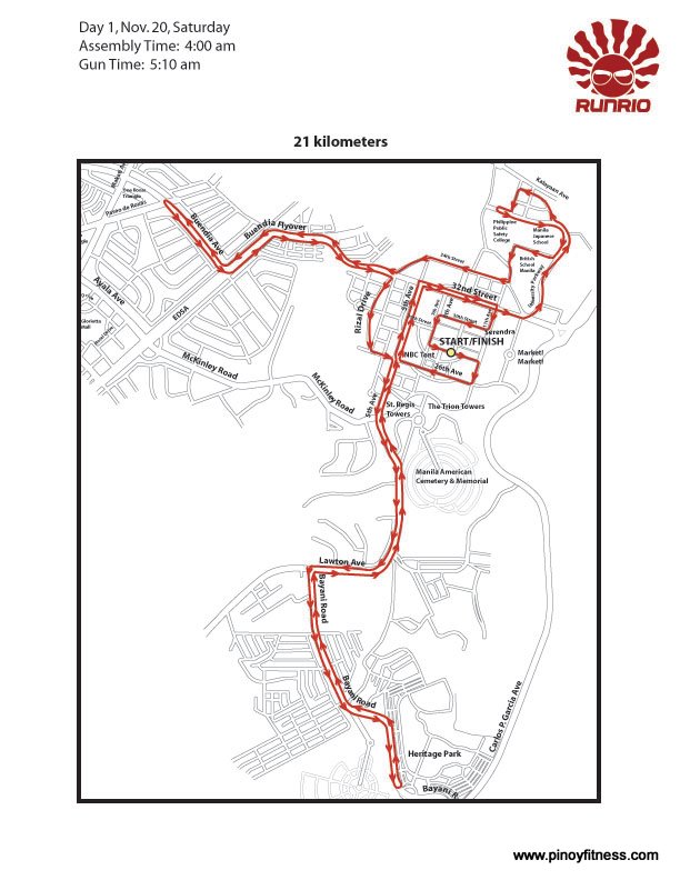 Run United 21K Race Map