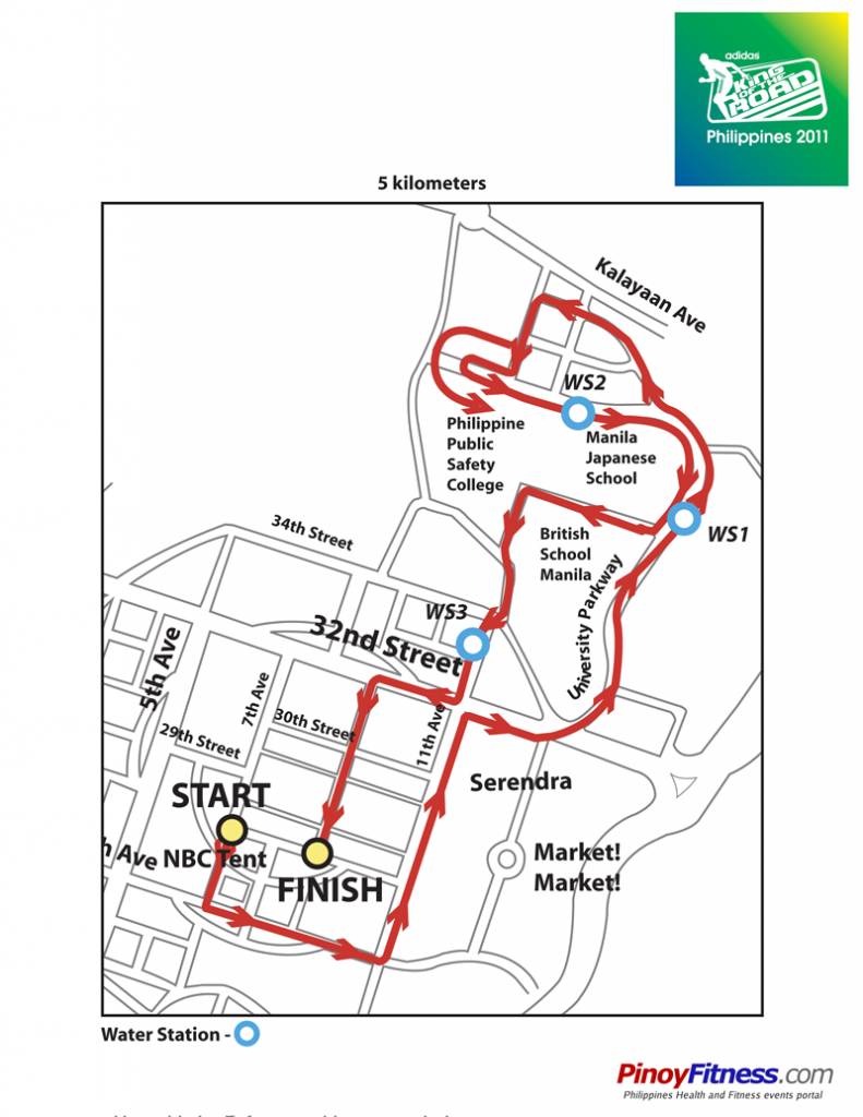 Adidas KOTR 2011 - 5K Race Map