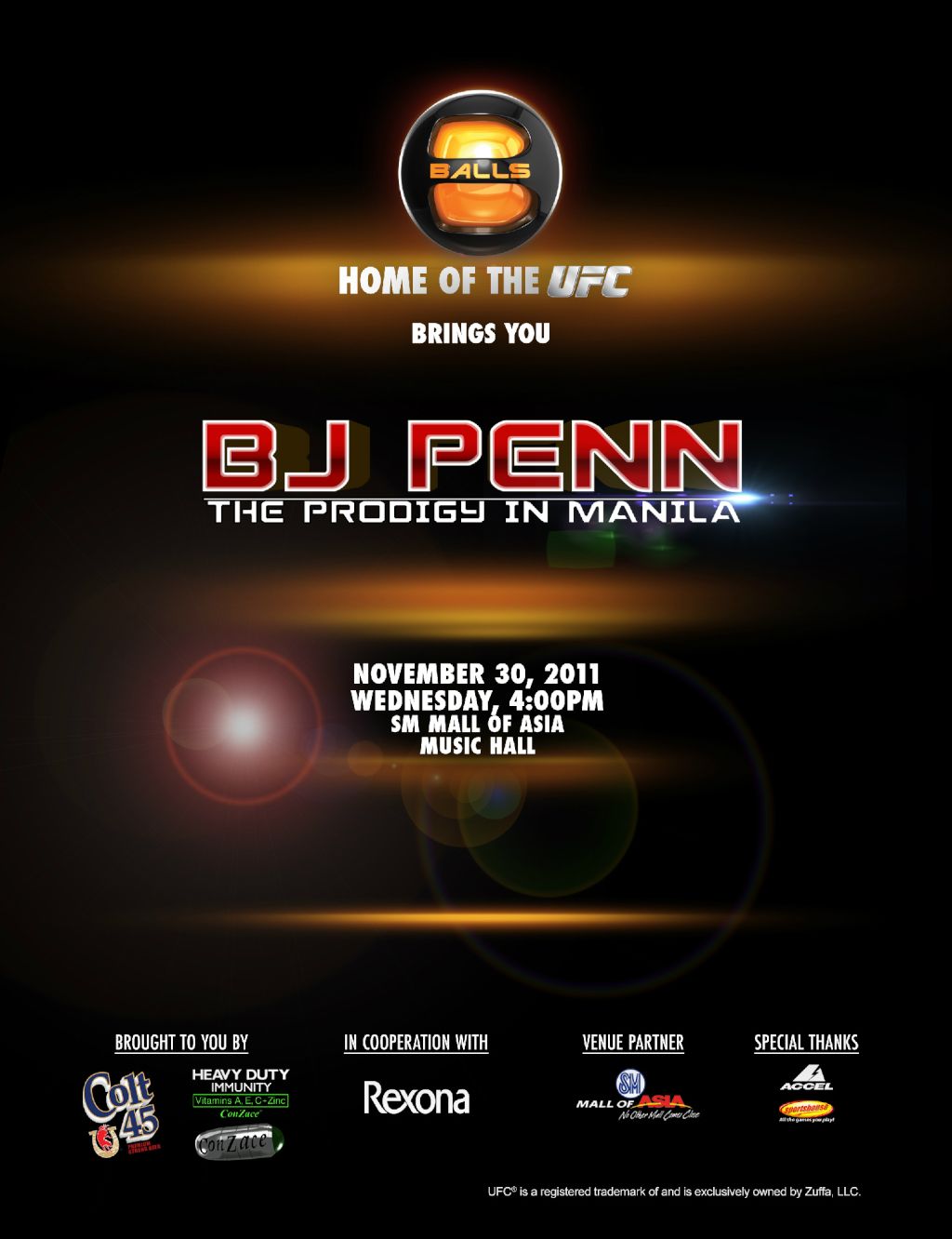 BJ PENN Live in Manila 2011 | Tickets | Photos | Pinoy Fitness