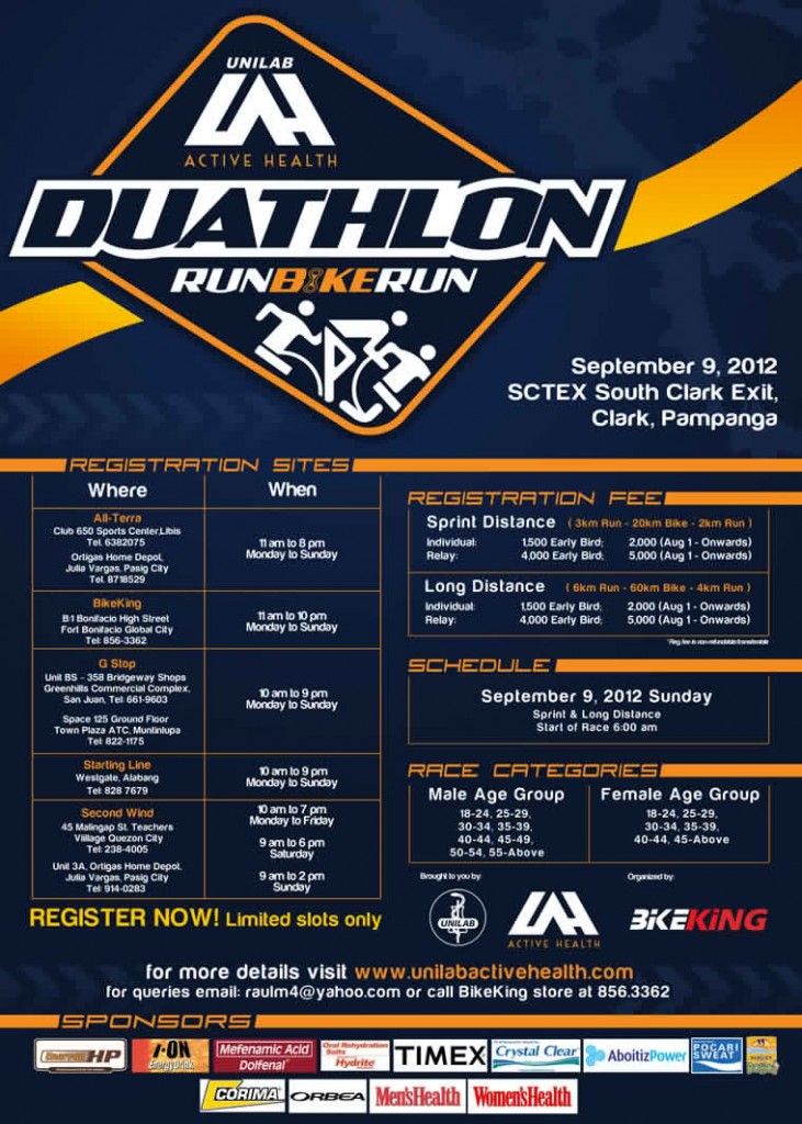 Unilab ActiveHealth Duathlon 2012 race results and photos