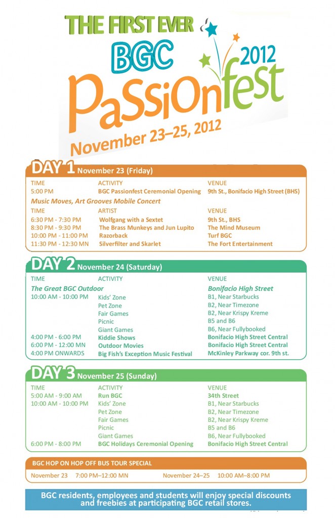 BGC PAssionfest 2012 Schedule (FINAL)