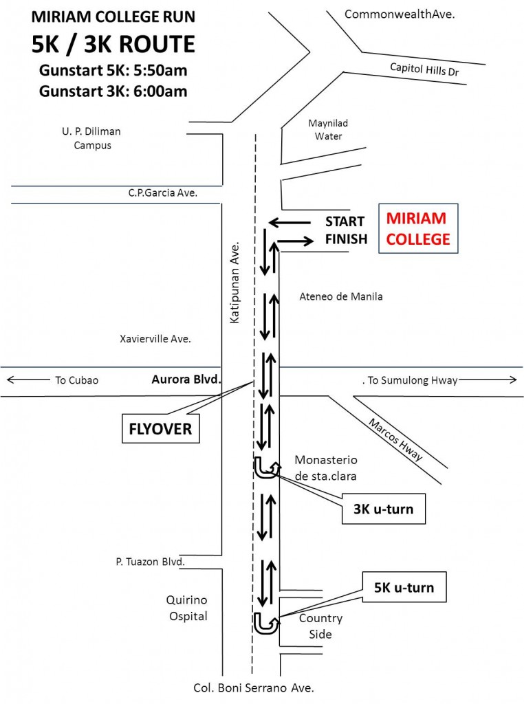 5k and 3k route