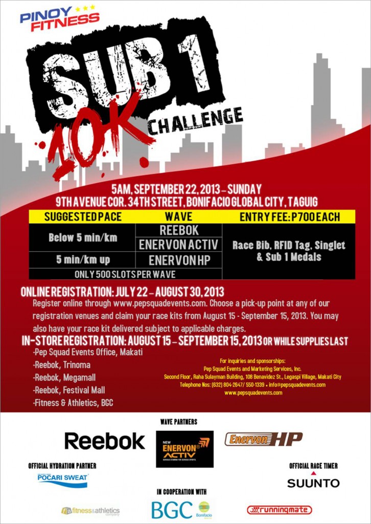 pinoy fitness sub1 10k challenge