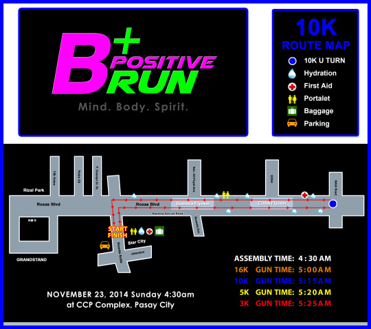 BPOSITIVE 10K RACE MAP