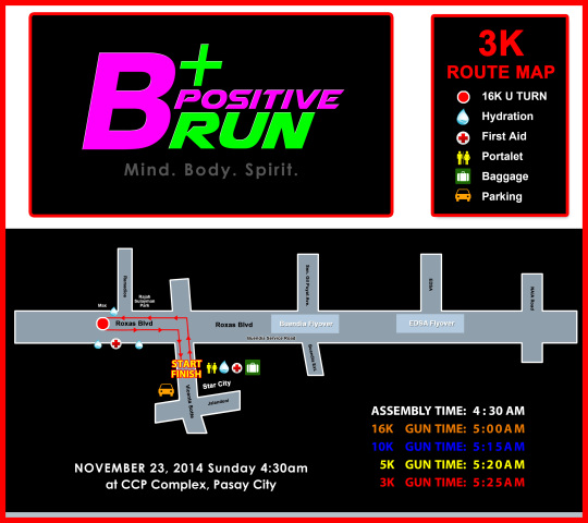 BPOSITIVE 3K RACE MAP