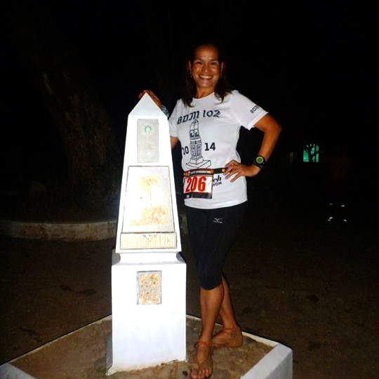 Lorna Vejano during the 2014 Bataan Death March 102K Ultramarathon