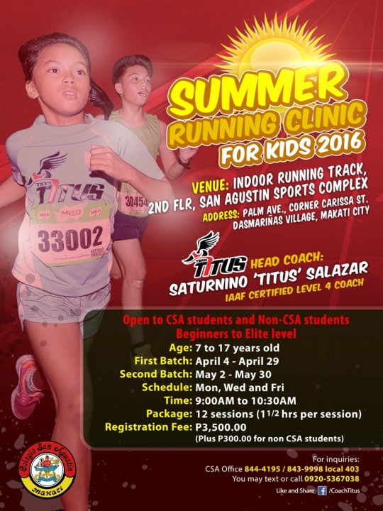 csa-summer-running-clinic-for-kids-poster