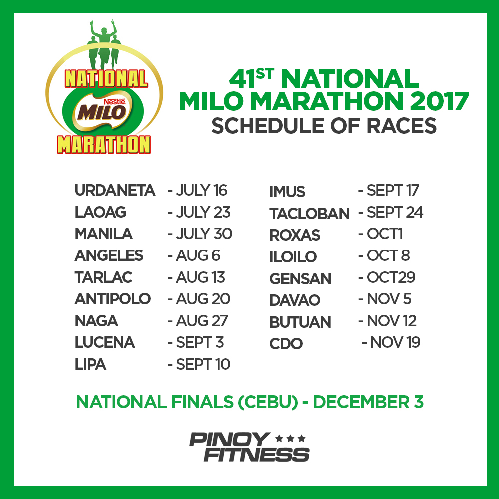 Milo Marathon 2017 Schedule Pinoy Fitness