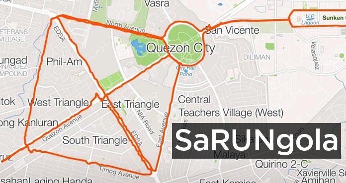 LOOK: These runners drew a SaRUNgola using GPS