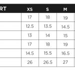 Shirt Size Chart 21K 2018