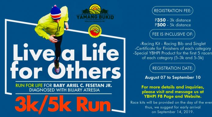 Live a Life for Others: Run for life for Baby Ariel C. Fesetan Jr.