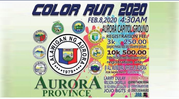 Aurora Color Fun Run 2020 in Aurora Provincial Capitol