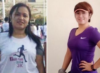 Before and after photos of Ruby Aranas comparing her weight years ago and her recent weight