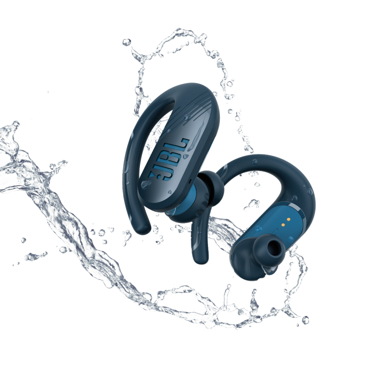 Blue sports headphones