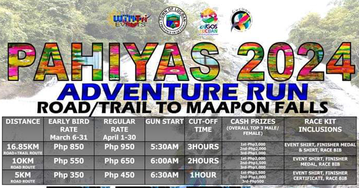 Pahiyas Adventure Run 2024 in Maapon Falls, Quezon